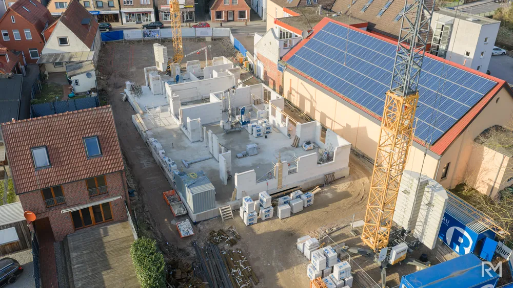 Drohnenaufnahme der Baustelle Zwischenbrücken in Wildeshausen am 27. Februar 2026 — Aufnahme 2