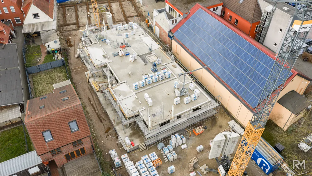 Drohnenaufnahme der Baustelle Zwischenbrücken in Wildeshausen am 31. März 2026 — Aufnahme 3
