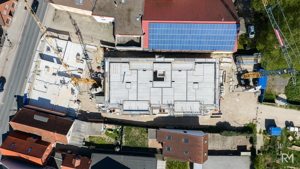 Drohnenaufnahme der Baustelle Zwischenbrücken in Wildeshausen am 2. Mai 2026 — Aufnahme 3