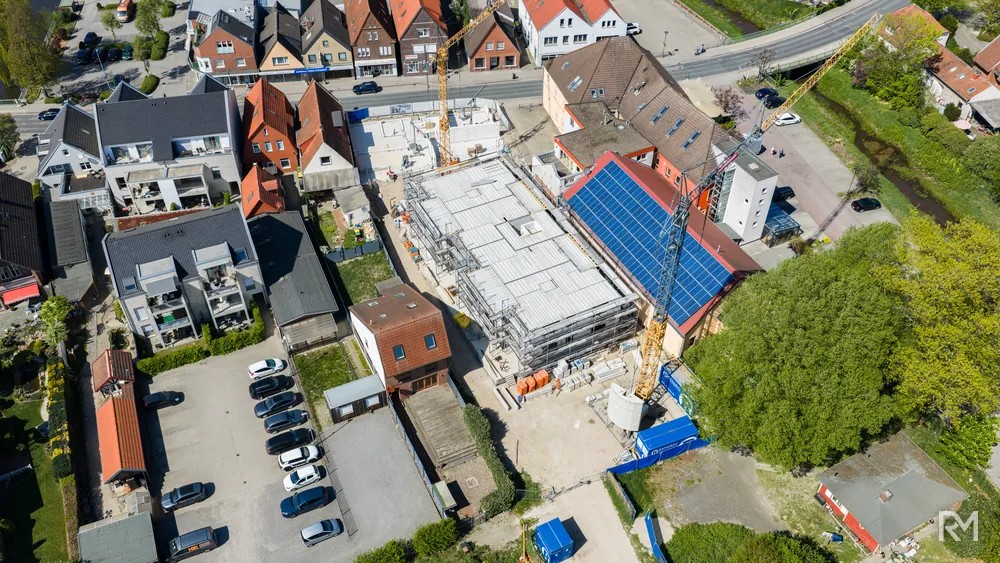 Drohnenaufnahme der Baustelle Zwischenbrücken in Wildeshausen am 2. Mai 2026 — Aufnahme 6