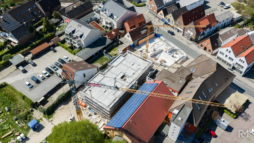 Drohnenaufnahme der Baustelle Zwischenbrücken in Wildeshausen am 2. Mai 2026 — Aufnahme 7