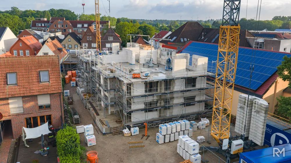 Drohnenaufnahme der Baustelle Zwischenbrücken in Wildeshausen am 3. Juni 2026 — Aufnahme 2