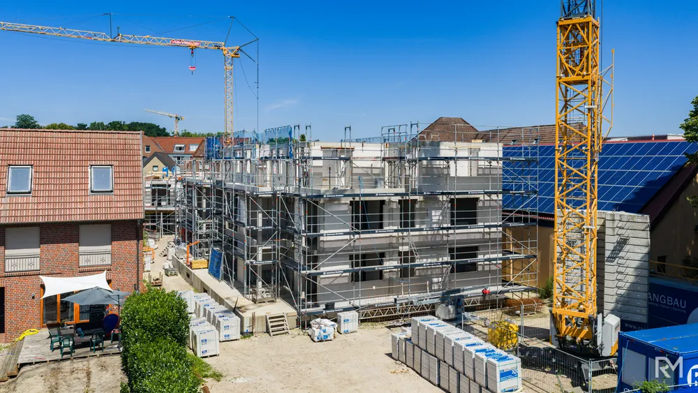Drohnenaufnahme der Baustelle Zwischenbrücken in Wildeshausen am 11. Juli 2026 — Aufnahme 2