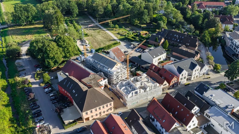 Drohnenaufnahme der Baustelle Zwischenbrücken in Wildeshausen am 12. August 2026 — Aufnahme 2